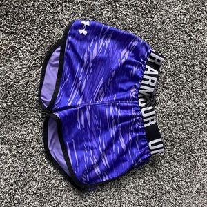 Purple Under armour shorts with black waste band